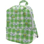 Frog Cartoon Pattern Cloud Animal Cute Seamless Zip Up Backpack