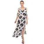 Bacteria Virus Monster Pattern Maxi Chiffon Cover Up Dress