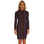 Beautiful Digital Graphic Unique Style Standout Graphic Long Sleeve Shirt Collar Bodycon Dress