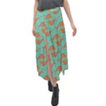 Cute Fish Underwater Sea Ocean Nature Aquarium Goldfish Marine Water Velour Split Maxi Skirt