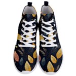 Gold Yellow Leaves Fauna Dark Background Dark Black Background Black Nature Forest Texture Wall Wall Men s Lightweight High Top Sneakers