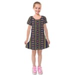 Background Art Pattern Design Kids  Short Sleeve Velvet Dress