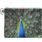 Peacock Bird Feathers Pheasant Nature Animal Texture Pattern Canvas Cosmetic Bag (XXXL)