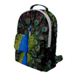 Peacock Bird Feathers Pheasant Nature Animal Texture Pattern Flap Pocket Backpack (Large)