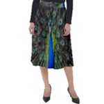 Peacock Bird Feathers Pheasant Nature Animal Texture Pattern Classic Velour Midi Skirt 