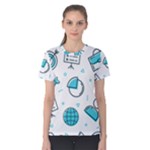 Pattern Business Graphics Seamless Background Texture Desktop Design Concept Geometric Women s Cotton T-Shirt