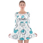 Pattern Business Graphics Seamless Background Texture Desktop Design Concept Geometric Long Sleeve Skater Dress
