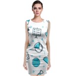 Pattern Business Graphics Seamless Background Texture Desktop Design Concept Geometric Sleeveless Velvet Midi Dress