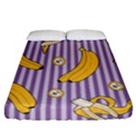 Pattern Bananas Fruit Tropical Seamless Texture Graphics Fitted Sheet (Queen Size)