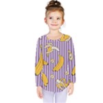 Pattern Bananas Fruit Tropical Seamless Texture Graphics Kids  Long Sleeve T-Shirt