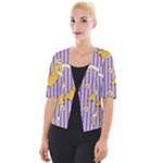 Pattern Bananas Fruit Tropical Seamless Texture Graphics Cropped Button Cardigan