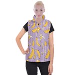 Pattern Bananas Fruit Tropical Seamless Texture Graphics Women s Button Up Vest