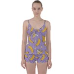Pattern Bananas Fruit Tropical Seamless Texture Graphics Tie Front Two Piece Tankini
