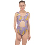 Pattern Bananas Fruit Tropical Seamless Texture Graphics Center Cut Out Swimsuit
