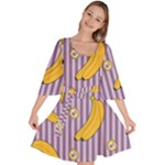 Pattern Bananas Fruit Tropical Seamless Texture Graphics Velour Kimono Dress