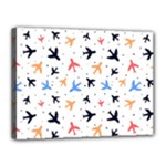 Airplane Pattern Plane Aircraft Fabric Style Simple Seamless Canvas 16  x 12  (Stretched)