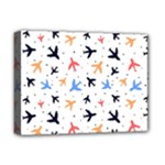 Airplane Pattern Plane Aircraft Fabric Style Simple Seamless Deluxe Canvas 16  x 12  (Stretched) 