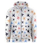 Airplane Pattern Plane Aircraft Fabric Style Simple Seamless Men s Zipper Hoodie
