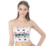 Airplane Pattern Plane Aircraft Fabric Style Simple Seamless Tube Top