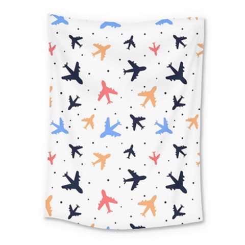 Airplane Pattern Plane Aircraft Fabric Style Simple Seamless Medium Tapestry from UrbanLoad.com