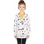 Airplane Pattern Plane Aircraft Fabric Style Simple Seamless Kids  Double Breasted Button Coat