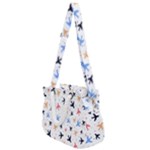 Airplane Pattern Plane Aircraft Fabric Style Simple Seamless Rope Handles Shoulder Strap Bag