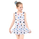 Airplane Pattern Plane Aircraft Fabric Style Simple Seamless Kids  Skater Dress Swimsuit