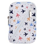 Airplane Pattern Plane Aircraft Fabric Style Simple Seamless Belt Pouch Bag (Small)