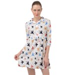 Airplane Pattern Plane Aircraft Fabric Style Simple Seamless Mini Skater Shirt Dress