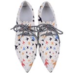 Airplane Pattern Plane Aircraft Fabric Style Simple Seamless Pointed Oxford Shoes