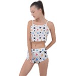 Airplane Pattern Plane Aircraft Fabric Style Simple Seamless Summer Cropped Co-Ord Set