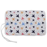 Airplane Pattern Plane Aircraft Fabric Style Simple Seamless Pen Storage Case (S)