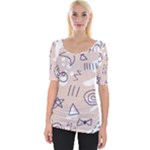 Abstract Leaf Nature Natural Beautiful Summer Pattern Wide Neckline T-Shirt