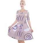 Abstract Leaf Nature Natural Beautiful Summer Pattern Quarter Sleeve A-Line Dress