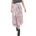 Abstract Leaf Nature Natural Beautiful Summer Pattern Velour Split Maxi Skirt
