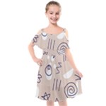 Abstract Leaf Nature Natural Beautiful Summer Pattern Kids  Cut Out Shoulders Chiffon Dress