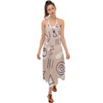 Abstract Leaf Nature Natural Beautiful Summer Pattern Halter Tie Back Dress 