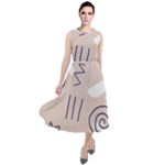 Abstract Leaf Nature Natural Beautiful Summer Pattern Round Neck Boho Dress
