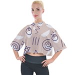 Abstract Leaf Nature Natural Beautiful Summer Pattern Mock Neck T-Shirt