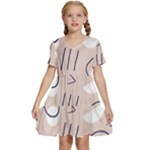 Abstract Leaf Nature Natural Beautiful Summer Pattern Kids  Short Sleeve Tiered Mini Dress