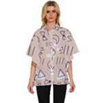 Abstract Leaf Nature Natural Beautiful Summer Pattern Women s Batwing Button Up Shirt