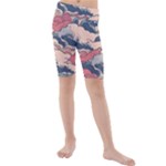 Waves Ocean Sea Water Pattern Rough Seas Digital Art Nature Nautical Kids  Mid Length Swim Shorts