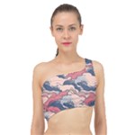 Waves Ocean Sea Water Pattern Rough Seas Digital Art Nature Nautical Spliced Up Bikini Top 