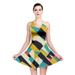 Geometric Pattern Retro Colorful Abstract Reversible Skater Dress