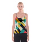 Geometric Pattern Retro Colorful Abstract Spaghetti Strap Top