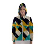 Geometric Pattern Retro Colorful Abstract Women s Hooded Windbreaker