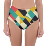 Geometric Pattern Retro Colorful Abstract Reversible High-Waist Bikini Bottoms