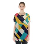 Geometric Pattern Retro Colorful Abstract Skirt Hem Sports Top