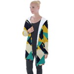 Geometric Pattern Retro Colorful Abstract Longline Hooded Cardigan
