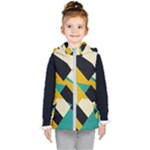 Geometric Pattern Retro Colorful Abstract Kids  Hooded Puffer Vest